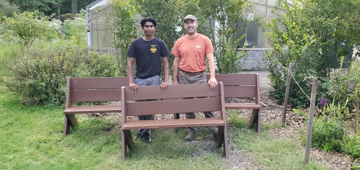 Vipul built benches for our garden area and other sitting spaces.